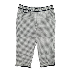 Talbots Women’s Size 18 Capri Pants Black White Geometric Stretch High Rise NEW